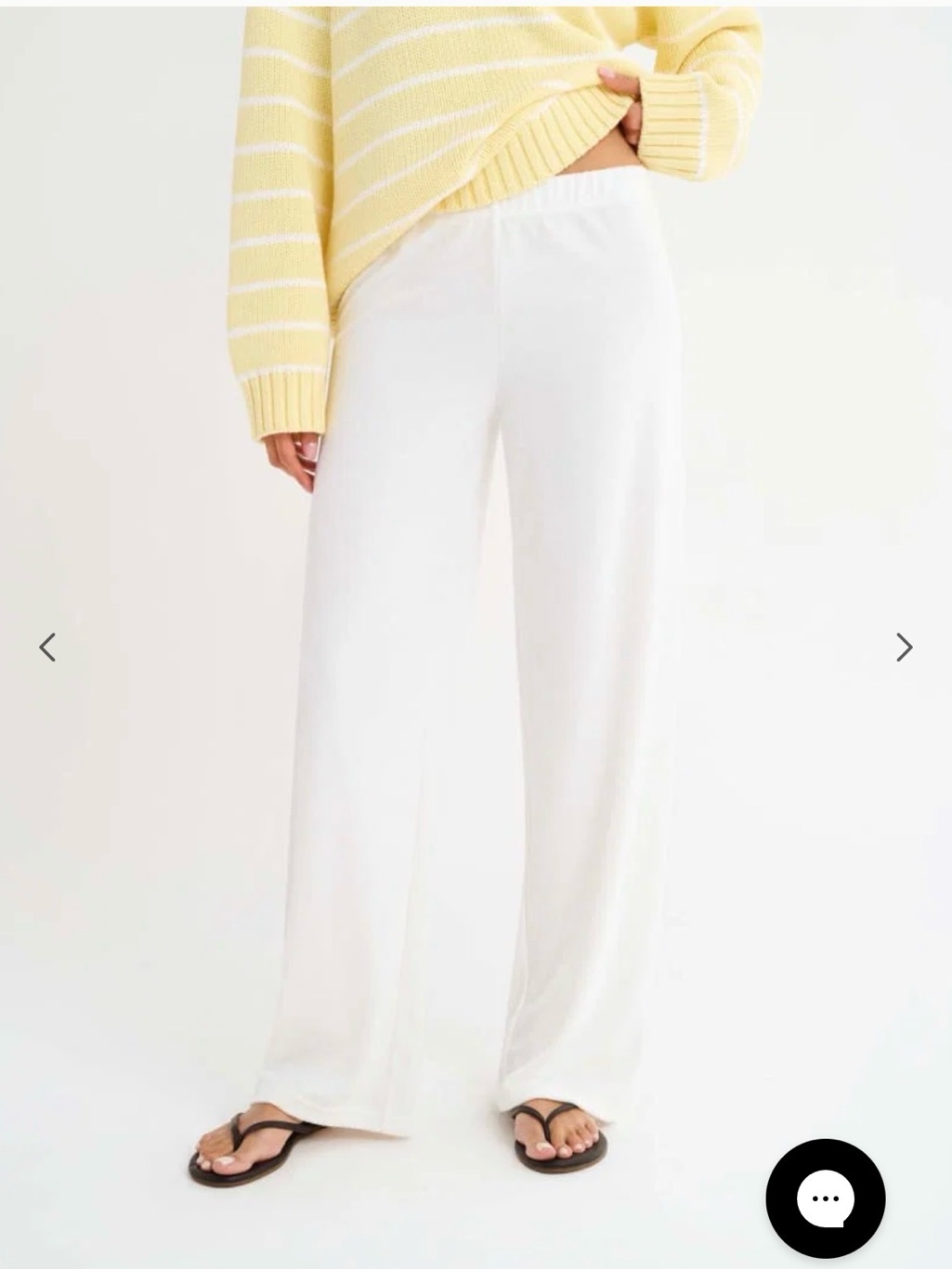 Rumored Lounge Pant Medium In White Terry — image 2 of 8